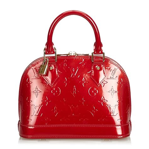 borsa louis vuitton rossa lucida